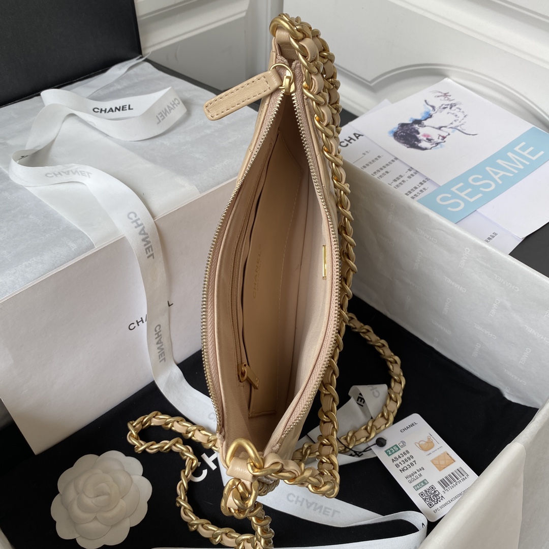 Large Lambskin Hobo Bag AS4368 Apricot